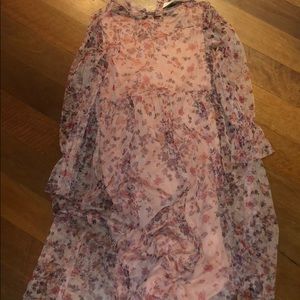 Zara girls size 8 dress. Sheer floral overlay